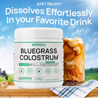 BIOMIXA colostrum powder mixed in glass gut and immune support